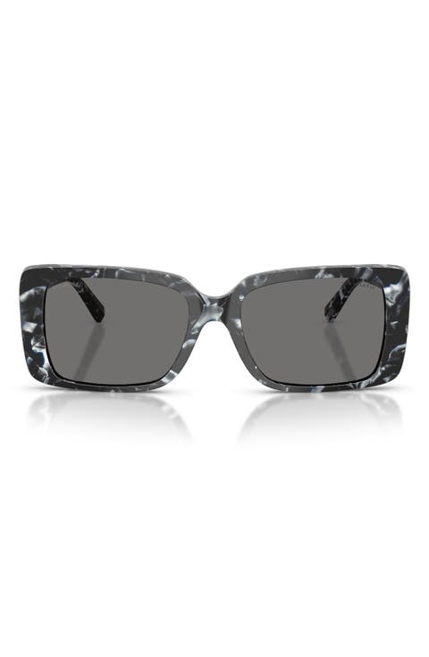 55mm Polarized Rectangular Sunglasses