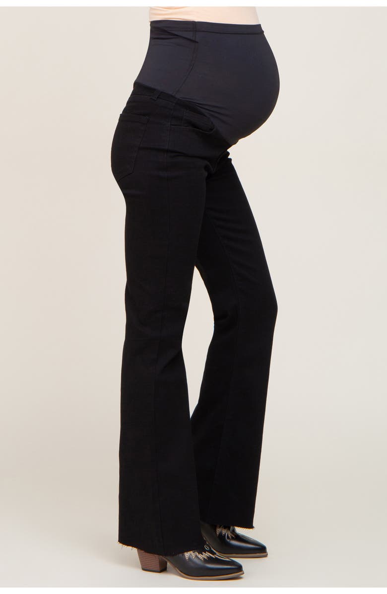 PinkBlush Flare Leg Raw Hem Maternity Jeans, Alternate, color, Black