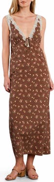 Billy T Victorian Sunset Lace Trim Slip Midi Dress