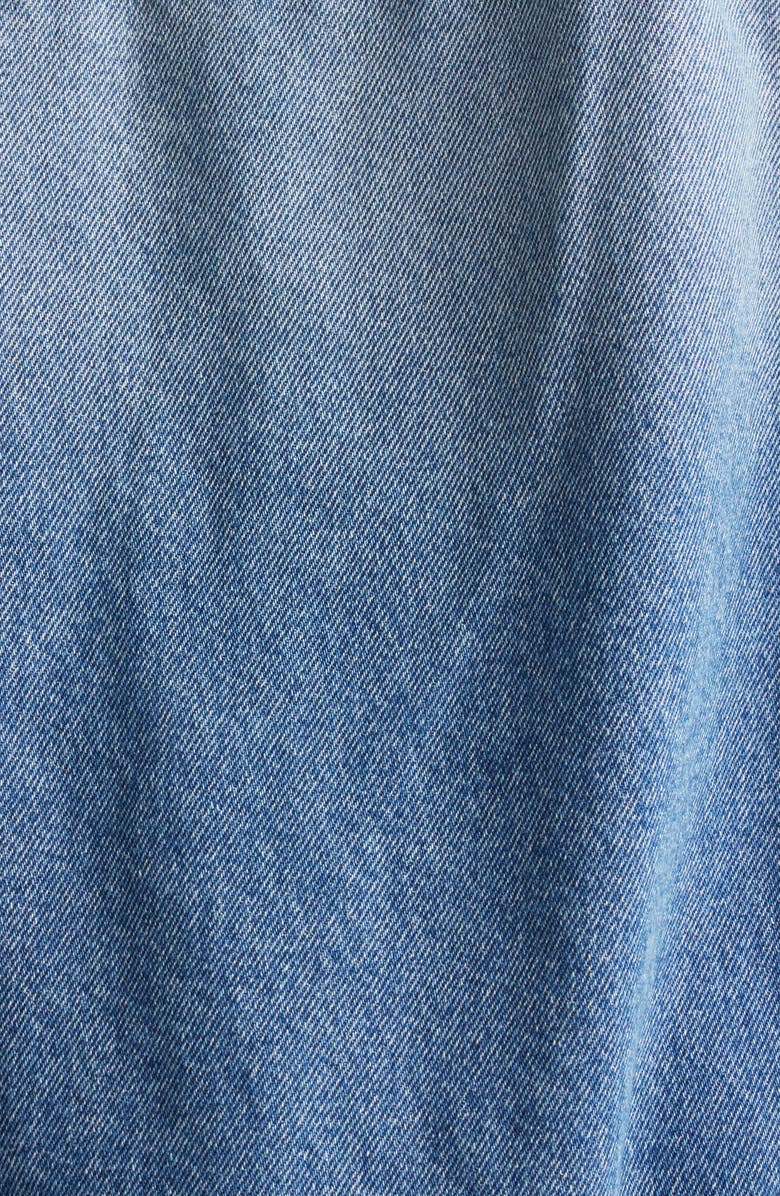 Acne Studios Wavy Distressed Denim Jacket, Alternate, color, Mid Blue