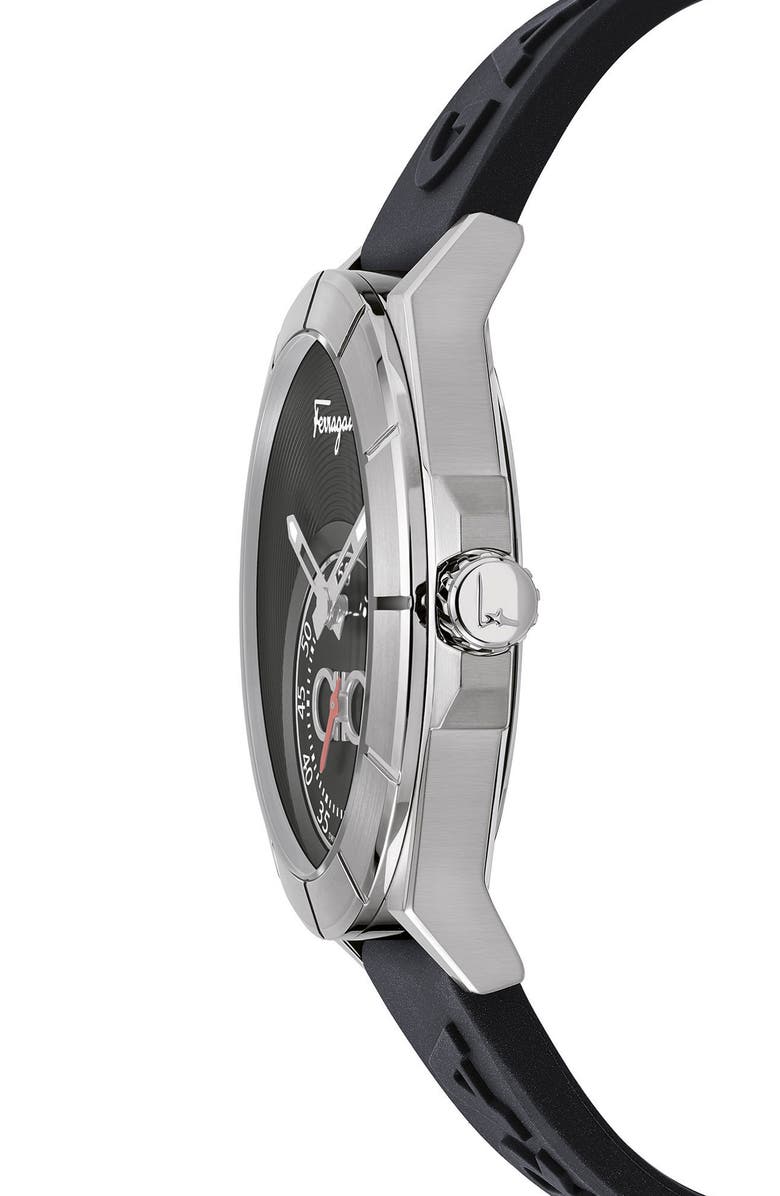 FERRAGAMO Salvatore Ferragamo Urban Silicon Strap Watch, 43mm, Alternate, color,