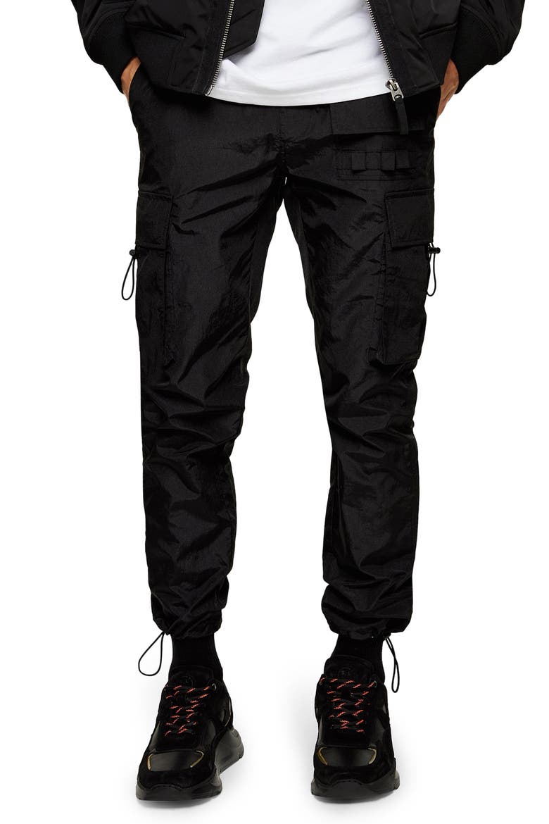Tech Skinny Fit Cargo Pants, Main, color, BLACK
