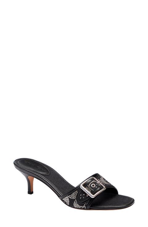 Margot Crystal Kitten Heel Slide Sandal