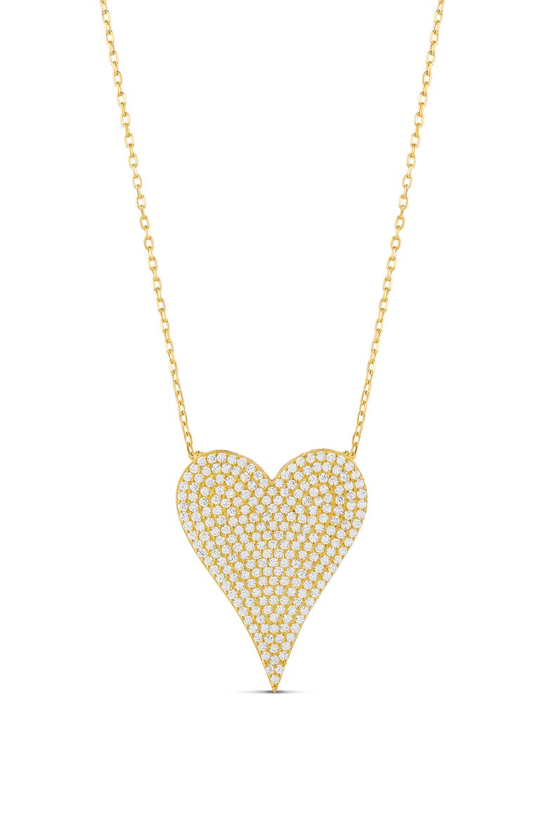 Pavé Heart Pendant Necklace, Main, color, GOLD