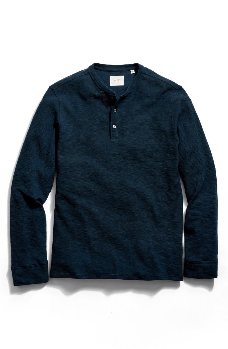Billy Reid Slub Tuck Henley, Alternate, color, Carbon Blue