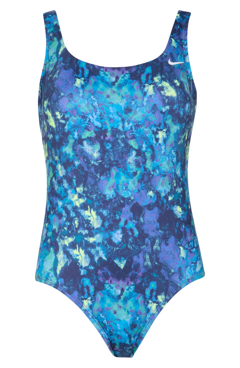 Nike Scooped One-Piece Swimsuit, Alternate, color, Midnight Navy