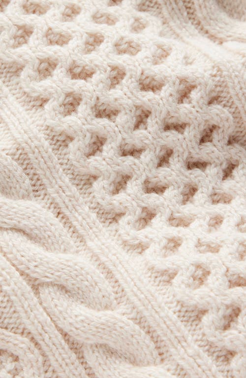 Boden Kids' Heritage Cabled Crewneck Sweater In White