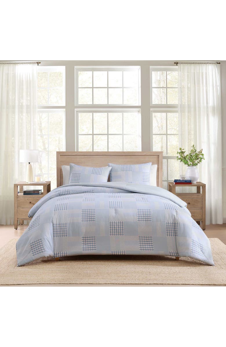 Tommy Hilfiger Hamptons Patchwork Cotton Percale Duvet Cover & Shams Set, Alternate, color, Light Blue