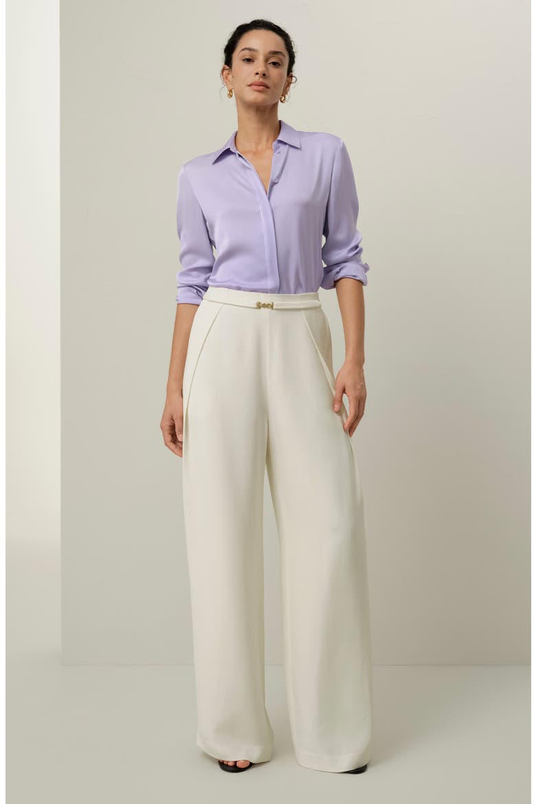 Women's Stretch Double Georgette Shirt, Alternate, color, Orchid Petal