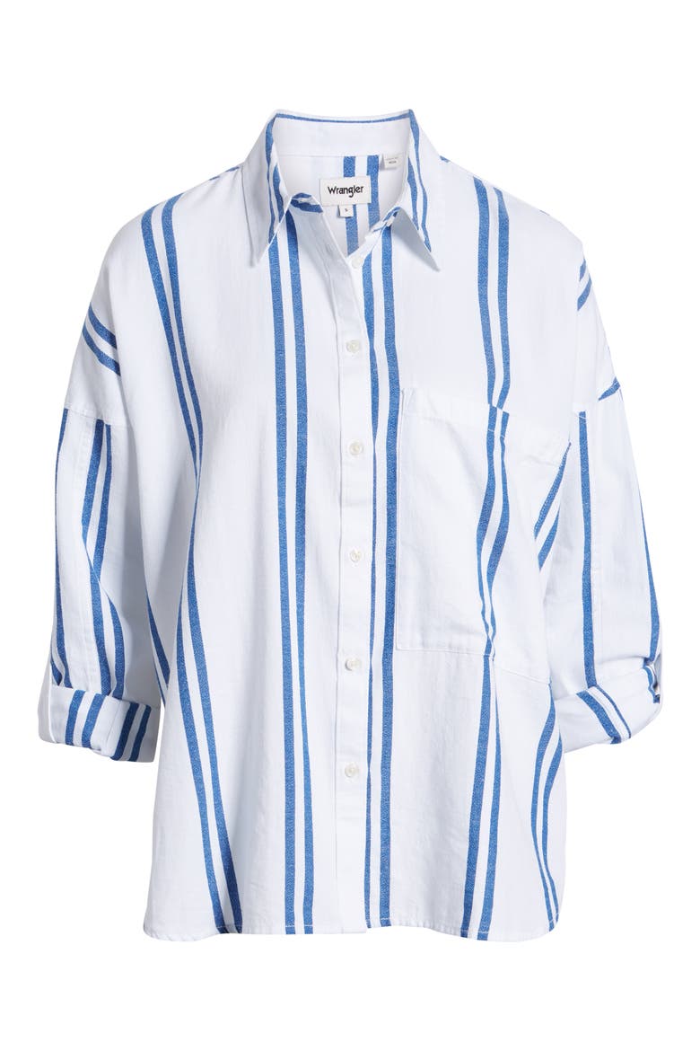 Oversize Stripe Shirt, Alternate, color, WHITE