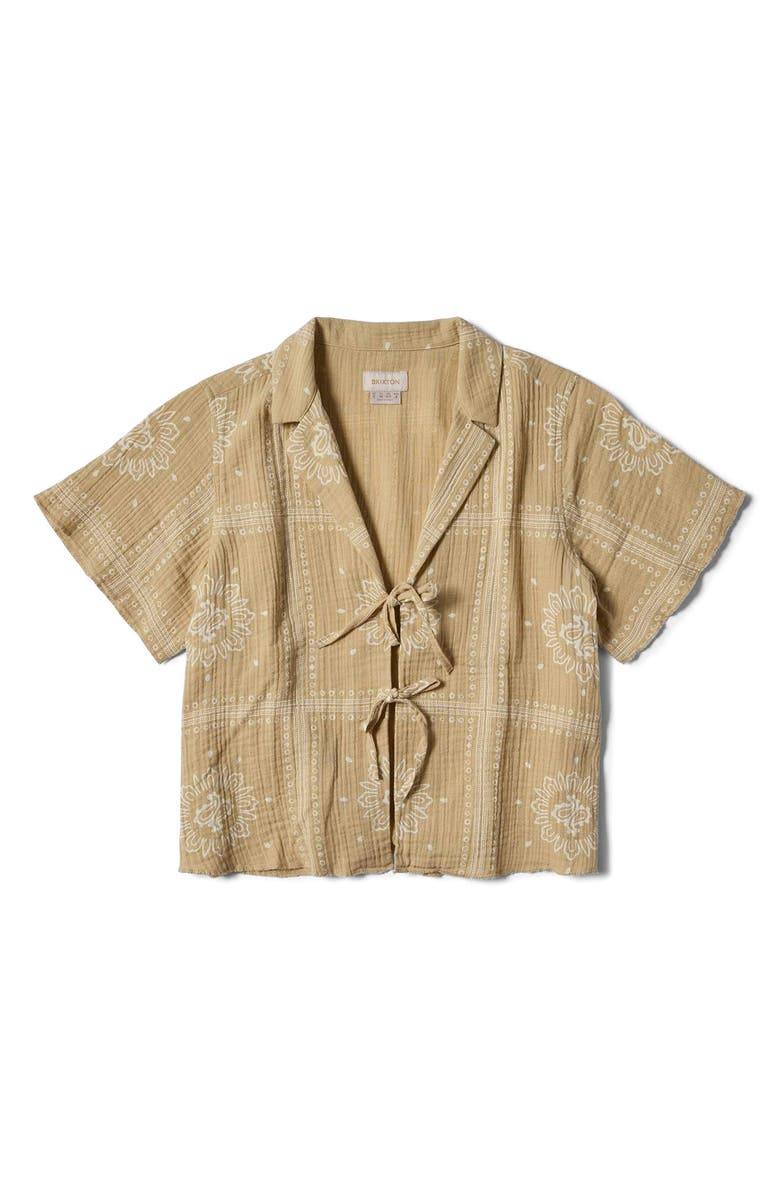 Brixton Wandering Tie Top, Alternate, color, Pale Khaki Bandana