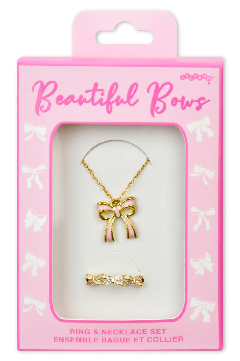 Beautiful Bows Ring & Necklace Set, Alternate, color, GOLD
