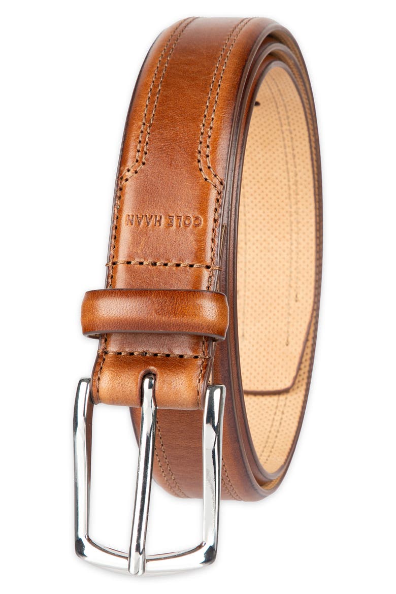 Fes Stitch Leather Belt, Alternate, color, BRITISH TAN