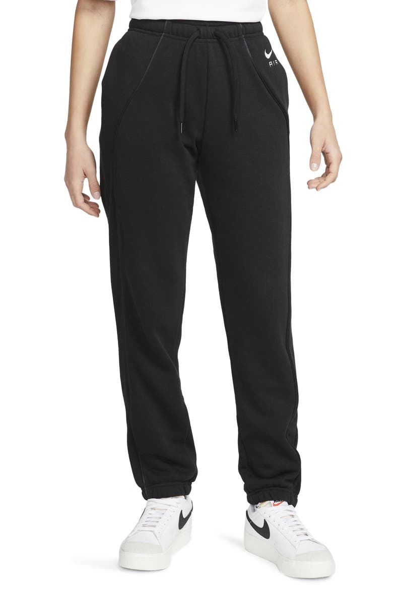 Air Fleece Joggers, Main, color, BLACK/ BLACK/ WHITE