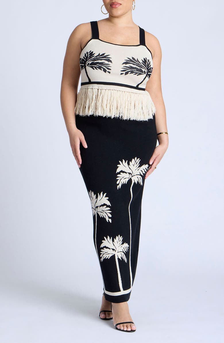 ELOQUII Recolo Intarsia Column Skirt, Alternate, color, 