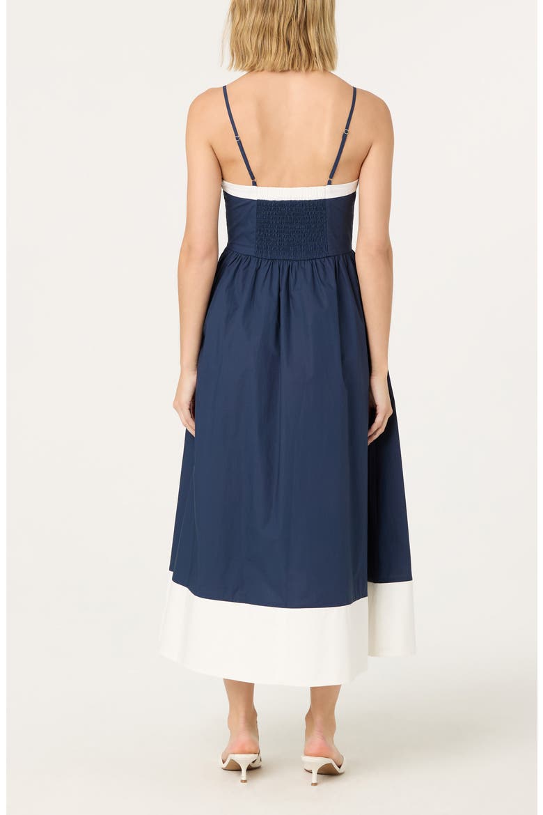 Contrast Detail Cotton Dress, Alternate, color, NAVY