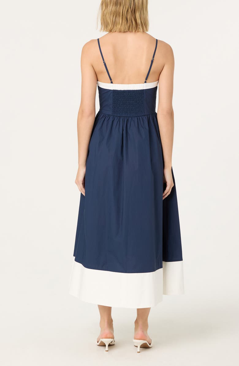 ASTR the Label Contrast Detail Cotton Dress, Alternate, color, Navy