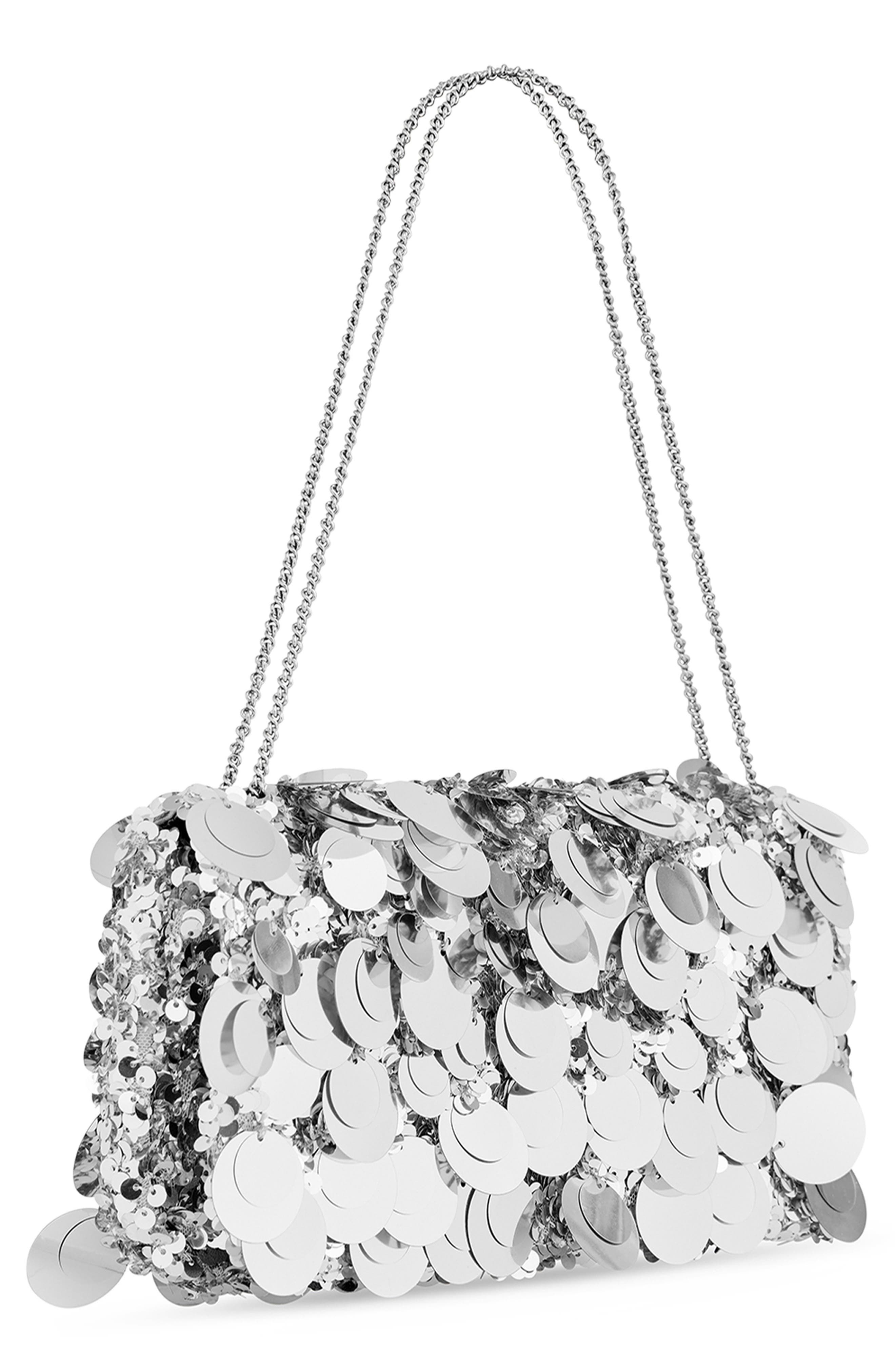 Rabanne 1969 Pailette Shoulder Bag, Alternate, color, Silver