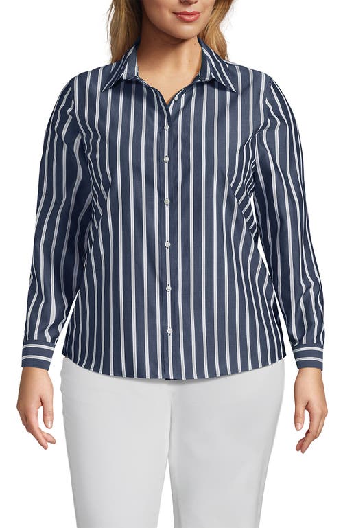 LANDS' END LANDS' END PLUS SIZE NO IRON BUTTON FRONT SHIRT
