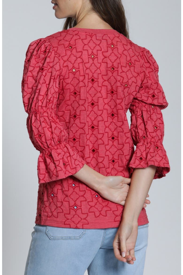 Eyelet Grace T-Shirt, Alternate, color, HIBISCUS