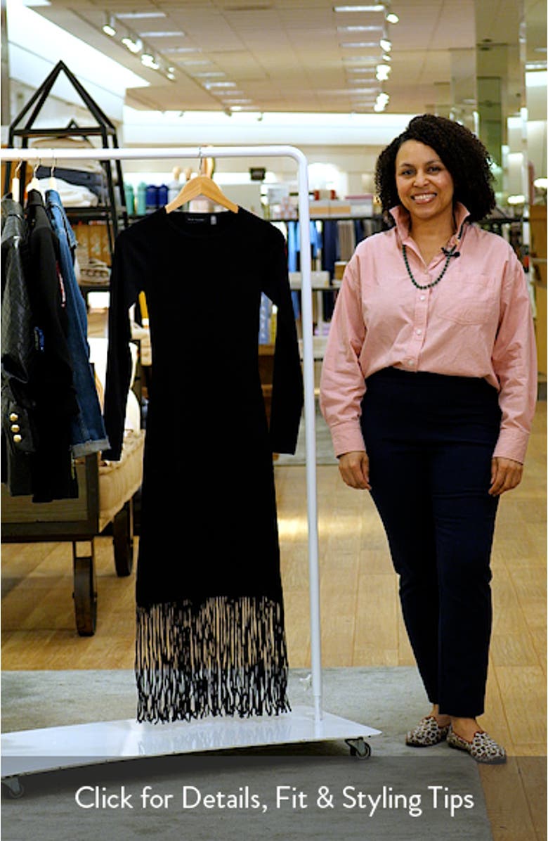 Roma Fringe Hem Long Sleeve Body-Con Dress, sales video thumbnail