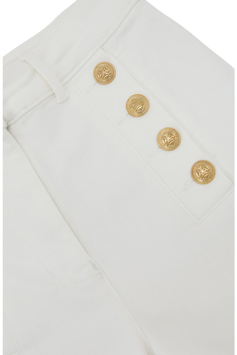 Athena Sailor High Cut Leather Pants, Alternate, color, WHITE