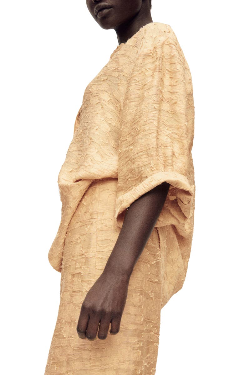 MANGO Textured Oversize Button-Up Shirt, Alternate, color, 