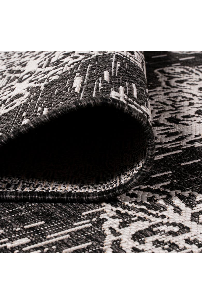 Galon Filigree Indoor/Outdoor Area Rug, Alternate, color, Black/Ivory