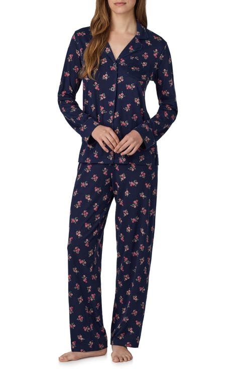 Floral Notch Collar Pajamas