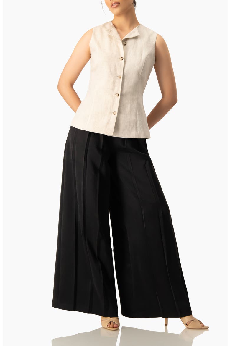 Women's High-Waist, Wide-Leg Palazzo Pants, Alternate, color, Black