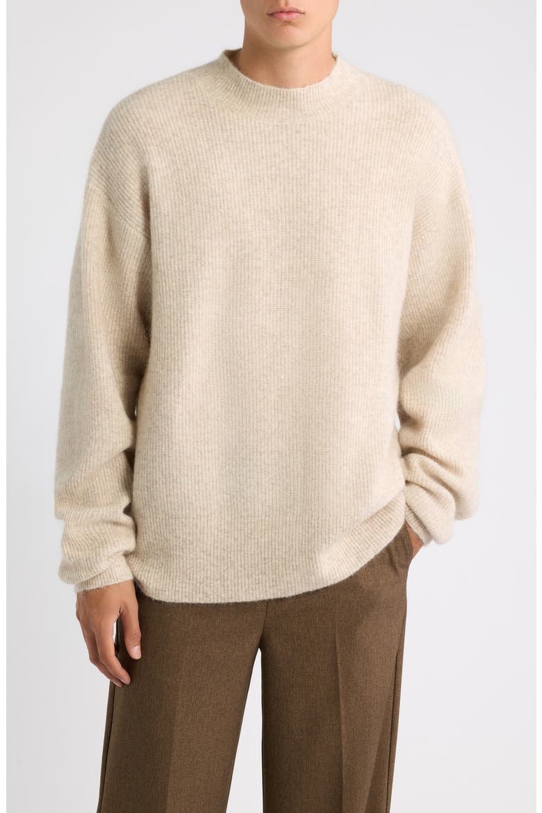 Crewneck Shaker Sweater, Main, color, BIRCH