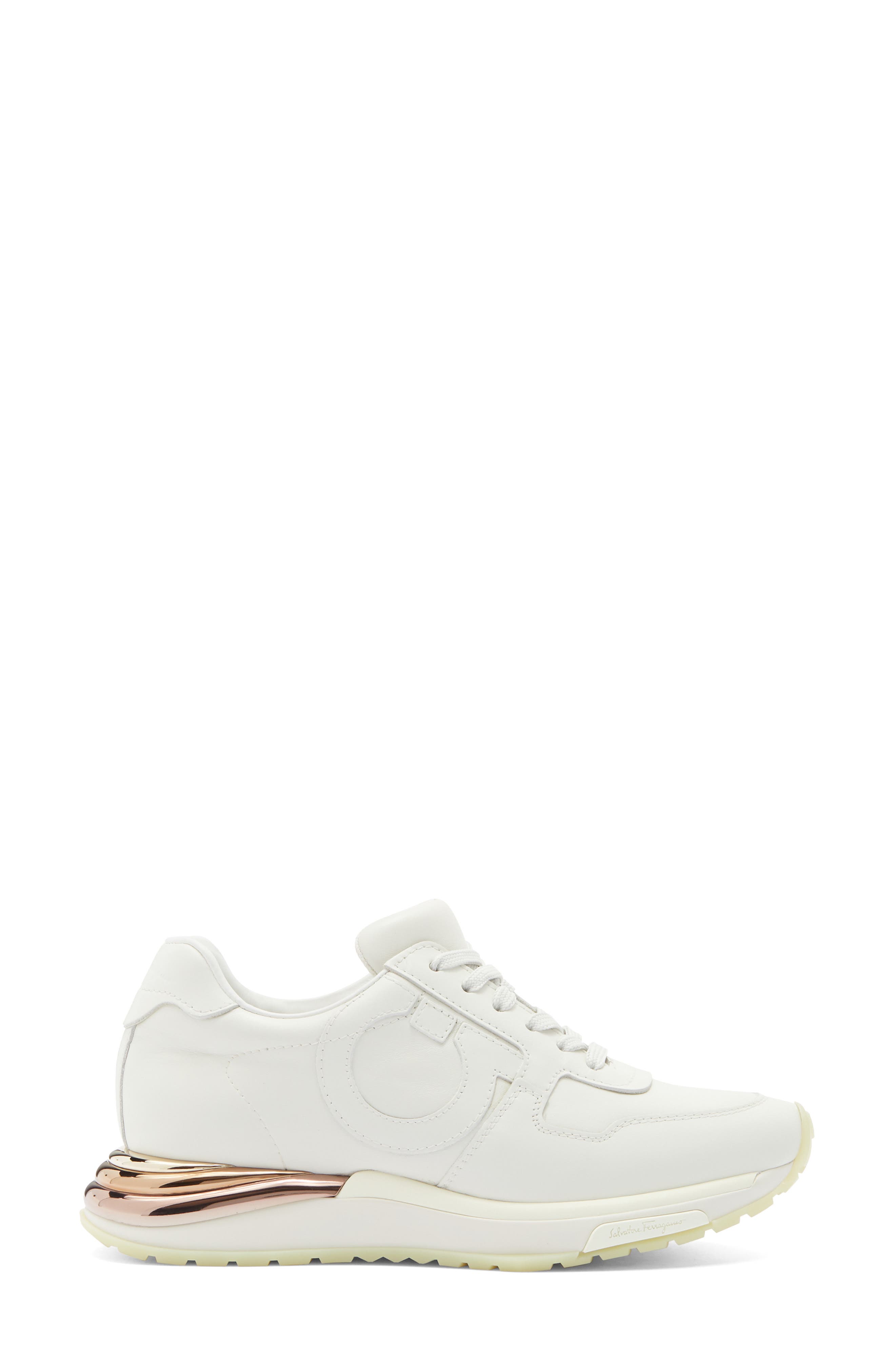 FERRAGAMO Brooklyn Low Top Sneaker, Alternate, color, White