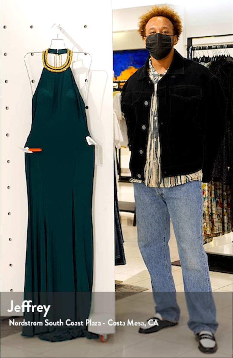 Mac Duggal Beaded Halter Neck Gown, sales video thumbnail