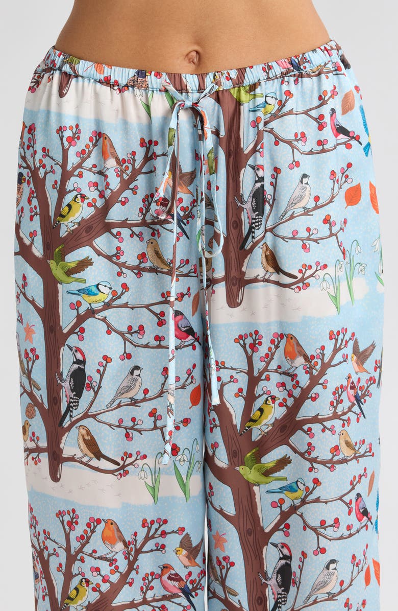 Karen Mabon Winter Birds Satin Pajamas, Alternate, color, 