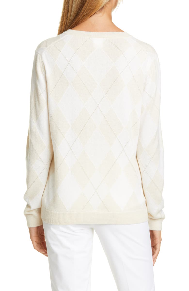 Lafayette 148 New York Metallic Argyle Sweater, Alternate, color, 