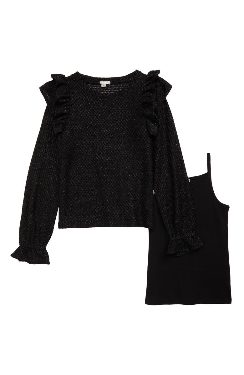 Habitual Kids Kids' Ruffle Top & Camisole Set, Main, color, 