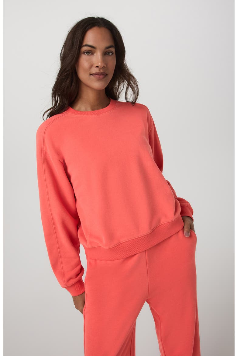 Sedona Seams Sweatshirt, Alternate, color, BRIGHT CORAL