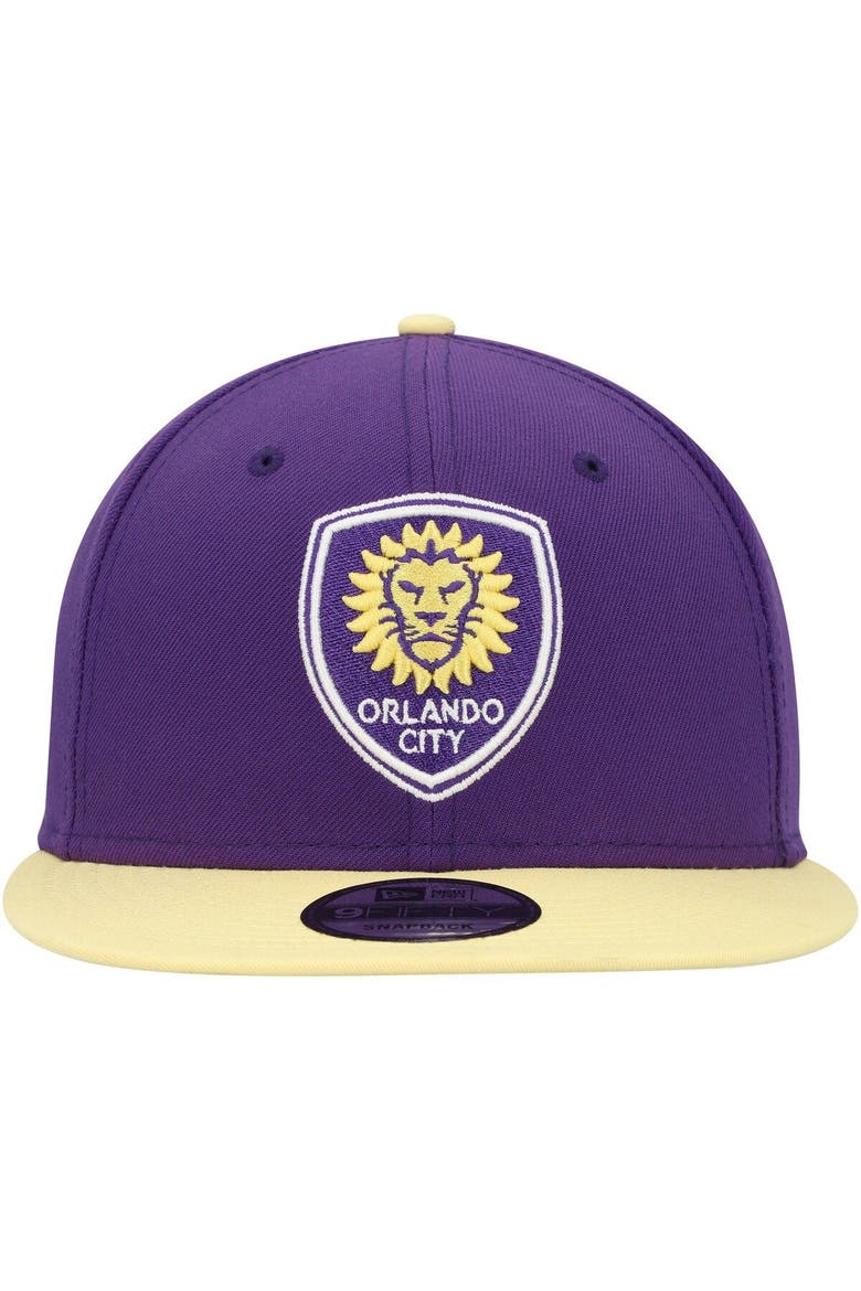 Men's New Era Purple/Gold Orlando City SC Two-Tone 9FIFTY Snapback Hat, Alternate, color, Purple