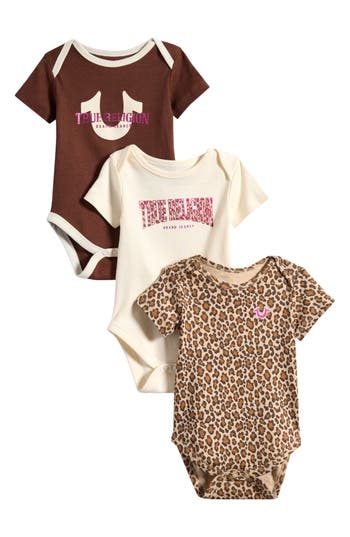 True Religion Babies' 3-pack Cotton Bodysuits In Multi