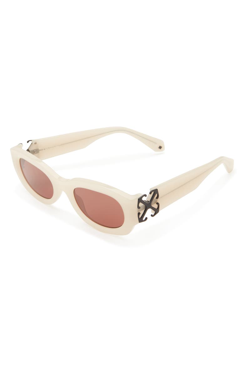 Off-White Palmer Oval Sunglasses, Alternate, color, Beige Brown