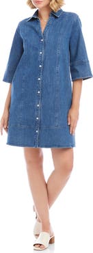 Karen Kane Flare Sleeve Denim Shirtdress