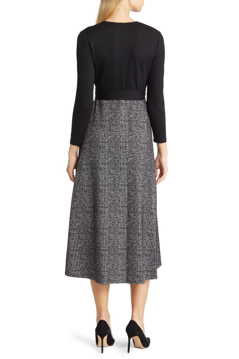 Serenity Glen Plaid A-Line Midi Dress, Alternate, color, ANNE BLACK/ ANNE WHITE