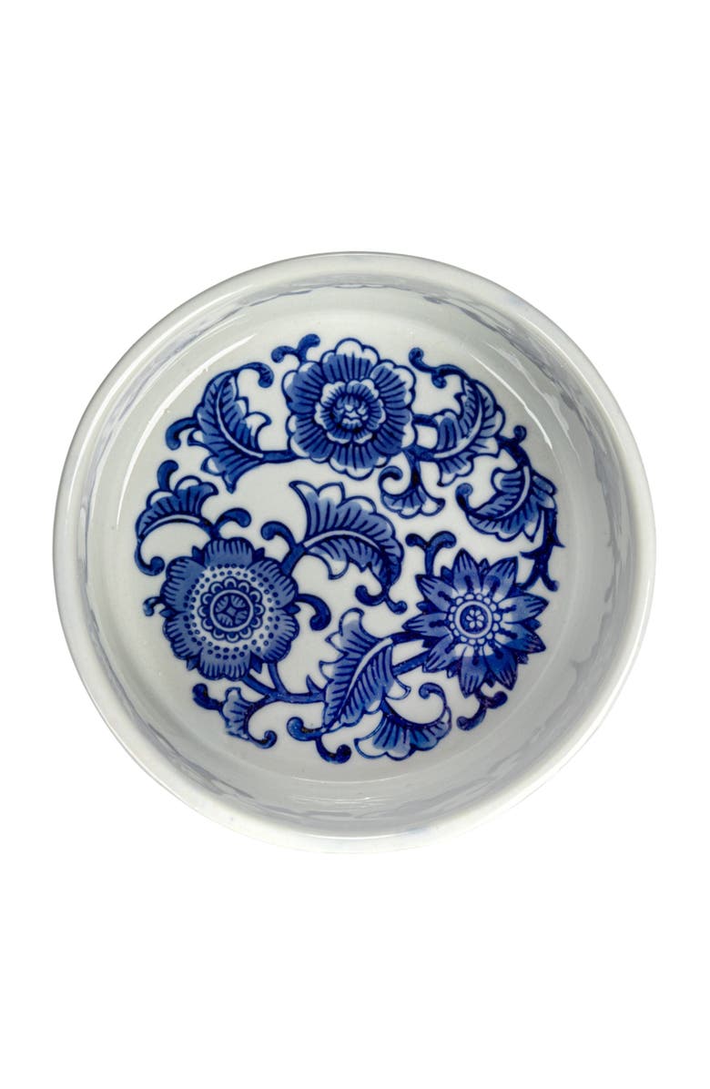 Storied Home Stoneware Pet Bowl with Design, Blue and White, Alternate, color, Blue