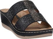 GC SHOES Carrie Rhinestone Wedge Sandal