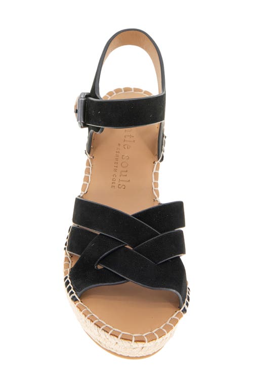 Shop Gentle Souls By Kenneth Cole Gentle Souls Caspian Wedge Sandal In Black Nubuck