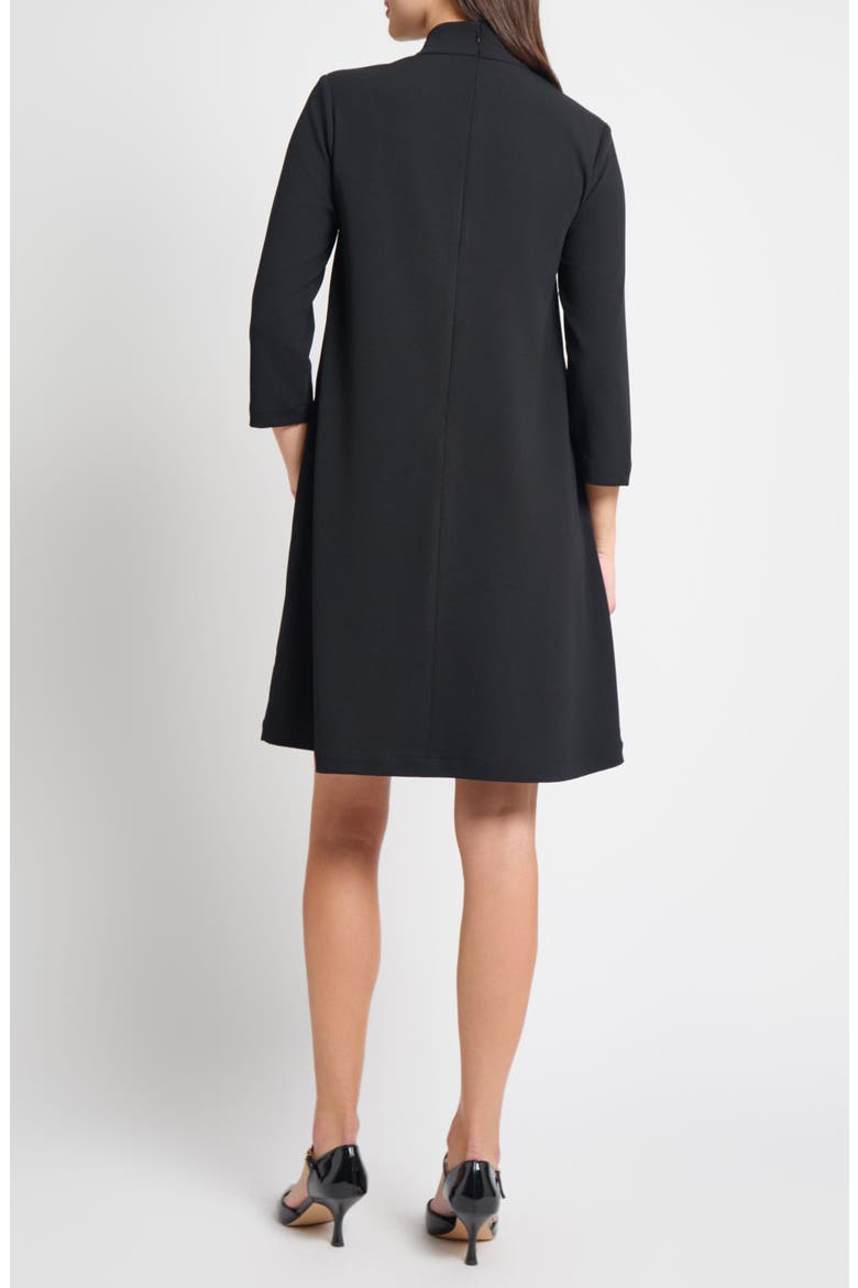 x Tanya Foster Stretch Deco Crepe Tie-Neck Tent Dress, Alternate, color, BLACK