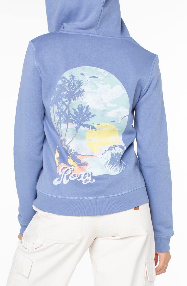 Roxy Evening Hike Full Zip Hoodie, Alternate, color, Infinity Blue