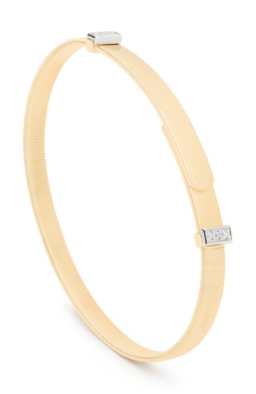 Marco Bicego 18k Yellow Gold Masai Diamond Pave Two Station Thin Bangle Bracelet In Yellow Gold