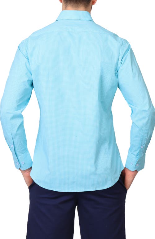 TAILORBYRD TAILORBYRD MICRO GINGHAM STRETCH COTTON BUTTON-UP SHIRT 