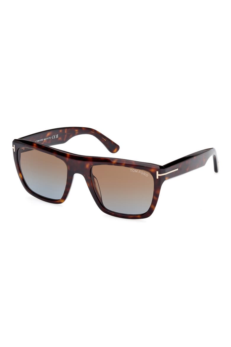 Alberto 55mm Gradient Square Sunglasses, Alternate, color, DARK HAVANA / GRADIENT BROWN